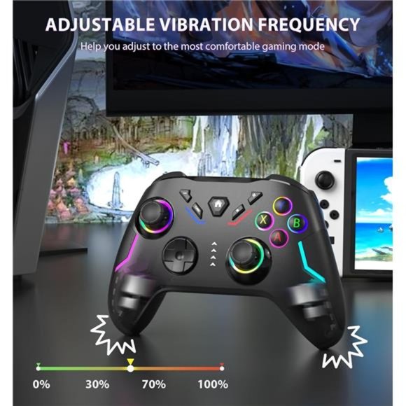 Wireless PC Gaming Controller, 9 Color LED Light PC Gamepad,（2.4G ） - Picture 7 of 7